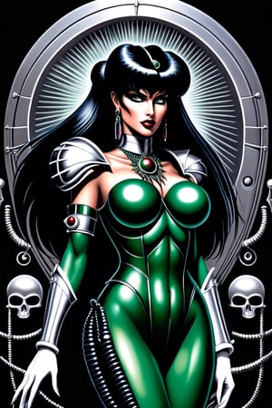 Very busty and muscular Sailor Pluto (H.R. Giger Art style:0.8)