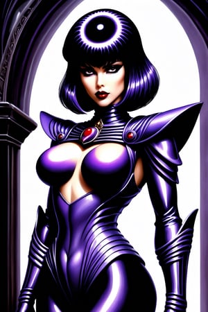 Very busty and very muscular Sailor Saturn(H.R. Giger Art style:0.8)