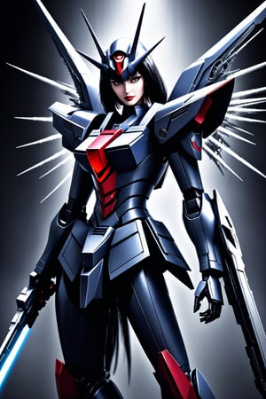 (Sailor Mars:2) (as a Gundam:2.5), Fighting in  space with a beam saber (H.R. Giger's Art Style:3)