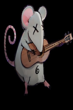 this mouse, gray fur, with other expressions, without the guitar