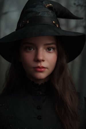 Realistic full body photo of Anya, realistic and detailed face, realistic and detailed eyes,dressed like a witch, cinematic style
