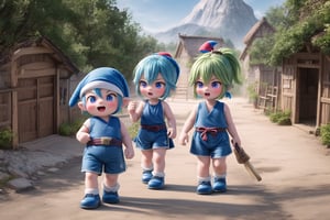 little kukishinobudef as (Smurfs), show yourself as (Smurfs), show me your (Smurfs costume), creating an atmosphere in (Smurf Village), creating an atmosphere at (Smurf Village), show yourself as Smurf, (Grouchy Smurf), (Sasette), (Brainy Smurf), (Papa Smurf), (Clumsy Smurf), (Hauie), (Hefty Smurf),