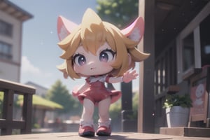 littlest paimondef, littlest (full body view of lora:paimon-000004:1), (masterpiece), best quality, HDR, 32k UHD, Ultra realistic, highres, highly detailed, ultra_hd, high resolution, ultra_detailed, hyper realistic, extemely detailed background, detailed_background, complex_background, depth_of_field, extremely detailed and complex, outdoor, littlest (Amy Rose), show yourself as (Amy Rose), show me your (Amy Rose) costume, creating an atmosphere in Mobius, creating an atmosphere at Mobius,