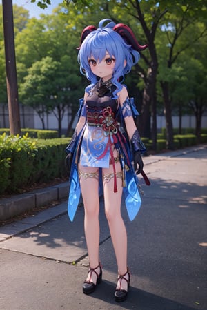 (full body view of Ganyu_Impact), outdoor,