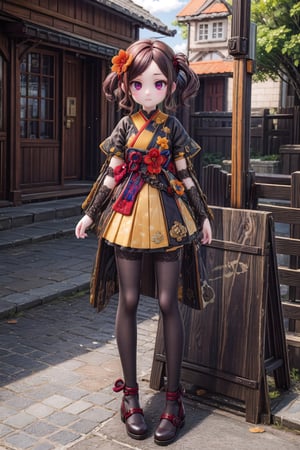 Chiori_Impact, outdoor, full_body, stands in Mondstadt, show me your divine eye,