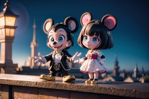 little candacedef as (Disney's Mickey Mouse), (masterpiece), best quality, HDR, 32k UHD, Ultra realistic, highres, highly detailed, ultra_hd, high resolution, ultra_detailed, hyper realistic, extemely detailed background, detailed_background, complex_background, depth_of_field, extremely detailed and complex, outdoor, little Disney's Micky Mouse at Disney Land Paris,