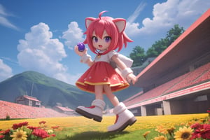 little paimon gi, little (full body view of little lora:paimon:1), (masterpiece:1.3), best quality, HDR, 32k UHD, Ultra realistic, highres, highly detailed, ultra_hd, high resolution, ultra_detailed, hyper realistic, extemely detailed background, detailed_background, complex_background, depth_of_field, extremely detailed and complex, cute, outdoor, little (Amy Rose), show yourself as (Amy Rose), show me your (Amy Rose) costume, creating an atmosphere in (Sonic's World), creating an atmosphere at (Sonic's World), (Amy Run), (Amy Style), (Air Girl Chrush), (Piko Piko Hammer), (Flowerpower), (Sonic the Hedgehog), (Miles "Tails" Prower), (Cream the Rabbit), (Espio the Chameleon), (Knuckles the Echidna),
