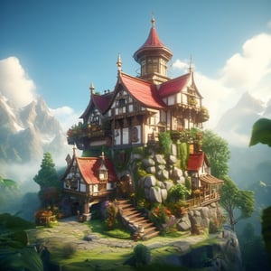 8k, RAW photos, top quality, masterpiece: 1.3),
Multiple architecture,Wizard's Tower,Elven Treehouse, Dwarf Fortress ,Fairy Castle,
medieval fantasy, city center, an alchemy shop, a blacksmith's forge, a marketplace, a school, a church, and brick houses
, miniature, landscape, depth of field, ladder,  from above, English text,architecture, tree, potted plants, isometric style, simple background, white background,3d isometric,steampunk style,ff14bg,DonMSt33lM4g1cXL,, a beautiful (uk-green cottage)) sitting en the foot of (mountain)) surrounded by (dark red and pink roses)), (thick fog)), long (mountain background)), jungle, cloud, (raining environment)), (All in focus), Nature, deep focus, more detail XL,Blossom island, Flowers