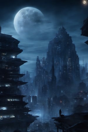 Building BlackMoon background,night city