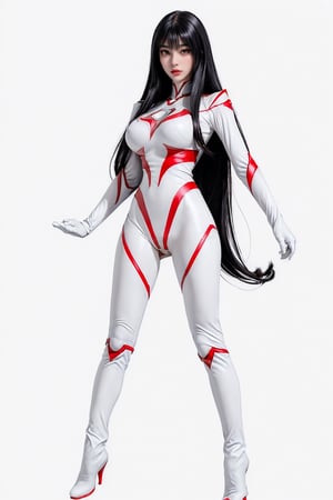 Ultrawoman, ultraman bodysuit, ultraman impact, long black straight hair, white over knee bootsMedium close, standing, stand at attention, empty handed, (Full whitebackground:1.3), Ultrawoman, Ultraman bodysuit, Ultraman impact, Ultragirl Miya, full body, Wearing red soles and white high heels, Chinese Girl Face, 18-year-old high school girl, Uniforms close to the body, full body, Battle posture, Very tall and strong, Clothes close to the body, White spire heels, Ultrawoman Shion, ultrawoman shion,Slightly sideways,Ultrawoman, ultraman bodysuit, ultraman impact, long black straight hair, white over knee bootsMedium close, standing, stand at attention, empty handed, (Full whitebackground:1.3), Ultrawoman, Ultraman bodysuit, Ultraman impact, Ultragirl Miya, full body, Wearing red soles and white high heels, Chinese Girl Face, 18-year-old high school girl, Uniforms close to the body, full body, Battle posture, Very tall and strong, Clothes close to the body, White spire heels, Ultrawoman Shion, ultrawoman shion, Slightly sideways,Young beauty spirit ,full body