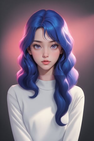 (pink colour lighting:1.5),photorealistic,masterpiece:1.5, spot light, exquisite gentle eyes,from side:1.5. ,portrait,masterpiece,breast focus:1.2,(),multicolored hair:1.4,wavy hair,3D face,black hair,short hair:1.2, sidelocks,1girl:1.3,blue eyes,tareme:1.5,(cowboy shot:1.5),(clear face:1.3),(stand:1.3), head tilt:1.3,(Shoulderless sundress:1.2), (flat chest:1.4),cute face,(A balanced body,Model Body Type), (Dark Background:1.3)、 slender Body:1.3,shiny hair, shiny skin,niji