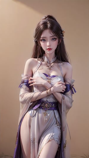 1 Japanese girl, (black hair), (long curly hair), (short hair), (hair length to shoulder), (sexy tied hair), (medium chest), (dress), earrings, necklace, bracelet, (background China Ancient Mysterious Style) Ancient Chinese Silk Clothes Lux Klein Little Doctor Fairy Clothes,little doctor fairy clothes,1girl 