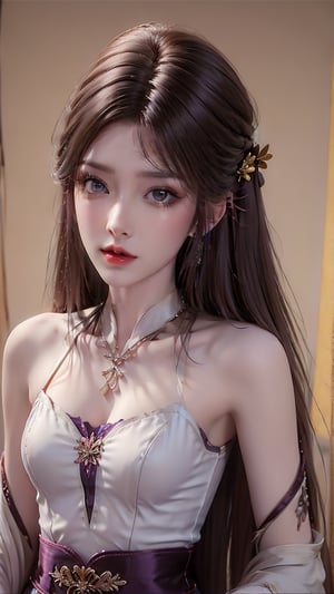 1 Japanese girl, (black hair), (long curly hair), (short hair), (hair length to shoulder), (sexy tied hair), (medium chest), (dress), earrings, necklace, bracelet, (background China Ancient Mysterious Style) Ancient Chinese Silk Clothes Lux Klein Little Doctor Fairy Clothes,little doctor fairy clothes,1girl 