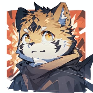 furry digital drawing, icon with this style, male,fanqiuhu,yellow eyes
