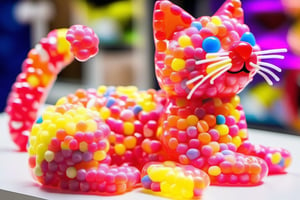cat made entirely of candy