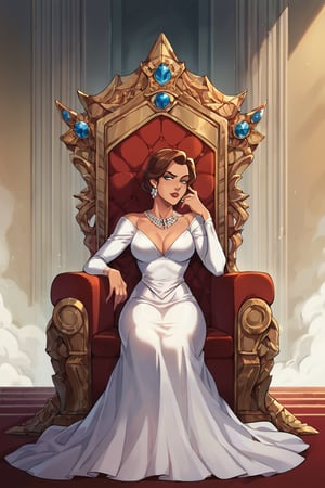 score_9, score_8_up, score_7_up, BREAK, 1girl, scottish, throne, gown, sitting, jennifer lawrence,