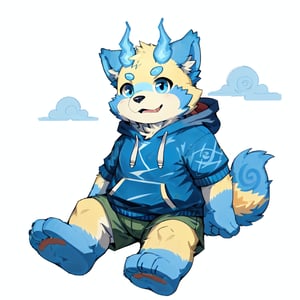 furry digital drawing, icon with this style, male,botailang,yellow fur,foot,Hoodies