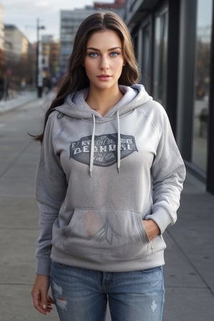 Full body photo of woman 1i7t713r-smf,
clothing, hoodie gray, jeans
(greater details in face and eye definitions), (realistic and detailed skin textures), (extremely clear, UHD image, resembling realistic professional photographs)