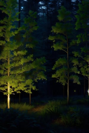 Soft light, HD, empty firefly forest