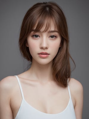 beautiful korean mix french girl, 30 years old. Average body, bright honey eyes with sharp size, full lips, long eyelashes. Black, ponytail, soul and spiritual mentor. T-Shirts,cinematic,photorealistic,masterpiece,1 girl ,best quality, sharp_nose, half_body,enchant3d, gelled hair
