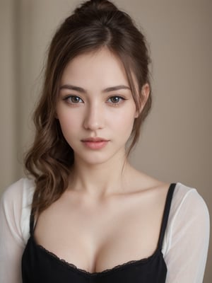 pretty russian mix french girl in malaysia, 30 years old. Average body, bright honey eyes with sharp size, full lips, long eyelashes. Black, ponytail, soul and spiritual mentor. T-Shirts,cinematic,photorealistic,masterpiece,1 girl ,best quality