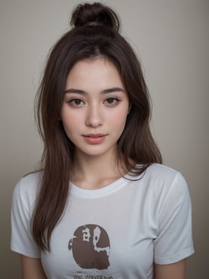 pretty french mix japanese girl in malaysia, 30 years old. Average body, bright honey eyes with sharp size, full lips, long eyelashes. Black, ponytail, soul and spiritual mentor. T-Shirts,cinematic,photorealistic,masterpiece,1 girl ,best quality