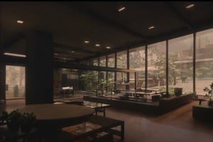 indoors, no humans, window, chair, table, plant, scenery, computer, blinds