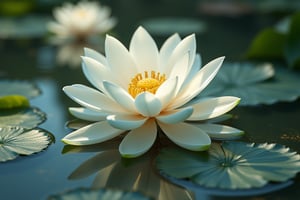 heyun, Depth of Field, Lotus, Outdoor, Reflection, top view on river Water flowing, river stones around, Landscape, Landscape,(masterpiece:1.2),best quality,highres,extremely detailed CG,perfect lighting,8k wallpaper