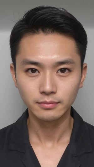 Chinese mix Japanese guy, 35 years old, average_body, bright_honey_eyes_normal size, full_lips, long_eyelashes, black_undercut_side_part_gelled hair, Immunonutritionist_lecturer, soul_spiritual_mentor, smart, full_body, doctor_suits