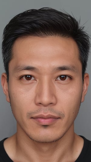 Chinese male in malaysia, 40yo. Average body, bright honey eyes with normal size, full lips, long eyelashes. Black, undercut, side part and gelled hair. Immunonutritionist lecturer, soul and spiritual mentor. Smart, doctor, full_body