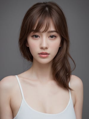 beautiful korean mix french girl, 30 years old. Average body, bright honey eyes with sharp size, full lips, long eyelashes. Black, ponytail, soul and spiritual mentor. T-Shirts,cinematic,photorealistic,masterpiece,1 girl ,best quality, sharp_nose, half_body,enchant3d, curly hair