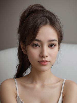 pretty french mix korean girl in malaysia, 30 years old. Average body, bright honey eyes with sharp size, full lips, long eyelashes. Black, ponytail, soul and spiritual mentor. T-Shirts,cinematic,photorealistic,masterpiece,1 girl ,best quality