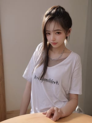 Pretty korean mix French girl in malaysia, 30 years old. Average body, bright honey eyes with sharp size, sexy lips, long eyelashes. Black, ponytail, soul and spiritual mentor. T-Shirts, transparent