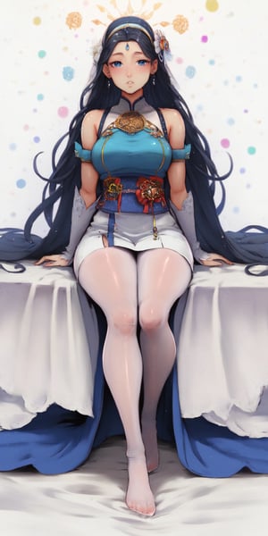 score_9, score_8_up, score_7_up, 
masterpiece, newest, Highly detailed, 1girl, a 20 year old Japanese girl, Off the shoulders, sitting, arms at sides, long hair, white pantyhose, no shoes, black hair, (White background:1.9), facing the viewer,(full body)
This should be a ((masterpiece)) with a ((best_quality)) in ultra-high resolution, both ((4K)) and ((8K)), incorporating ((HDR)) for vividness and professional quality. Emphasizes a ((blurred background)) with a touch of ((bokeh)) for an artistic effect. Enhance ((vibrant colors)) for a vivid look. Make sure the photograph is ((ultra-detailed)) and shows ((absurd)) details. Pay special attention to capturing the ((beautiful face)) of the subject. The goal is to create a ((professional photograph)) that is visually stunning and technically excellent.