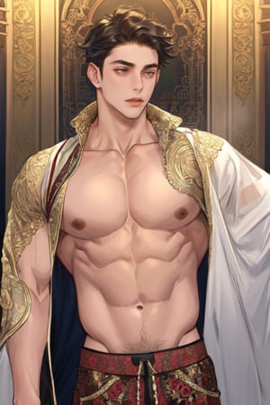 masterpiece, best quality, boy, solo, male, abdominal muscle,1boy, intricate details,1guy