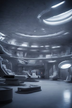 alien hospital on another planet, alien hospital interior