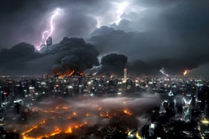 (((((Viewed_from_above:1.7))))),(((((dark_sky_with_lightning:1.7))))),((((montrous_earthquake_with_large_fissures:1.7)))),(((((((whole_Shanghai_city,road_large_fissures,skyscrapers_collapse_with_huge_larva_fire_with_huge_smoke:1.7))))))),4K cinematic quality reminiscent of an epic Steven Spielberg movie still, sharp focus on emitting diodes, smoke tendrils, artillery-induced sparks, with detailed racks and a motherboard evoking Pascal Blanche and Rutkowski Repin’s ArtStation hyperrealism, matte painting, character design detailed in the style of "Blade Runner," octane rendering,Ptcard
