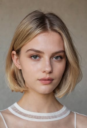 photography, realistic, raw photo, reddit, closeup, italian girl, 18 years old, blonde straight bob hair, translucent exquisite top