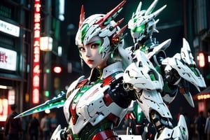 ,BLACK,RED,EYELASH RED  SAYBER
 A PERSON STANDING WITH A RACON FACE. LIGHTS FROM TWO HANDED SWORDS,WhiteWolf,ultraman,Green Crystal Mecha,Fire Angel Mecha,hubg_mecha_girl,Mecha