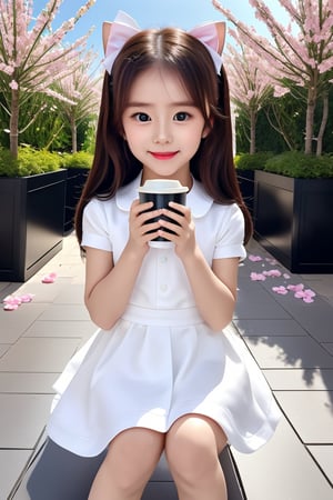 a three-year-old girl drinking coffee and a delicious croissant, with a bow in her hair, a very sweet smile, big, sweet and detailed eyes, an elegant dress, sitting on the terrace of an outdoor cafe, and Your (((kitten stand beside))), spring landscape background, lots of space in front, background very light toned, nice colors, all details, hdr, soft backlight
1 : 1,liuyifei,poakl,xcygirl