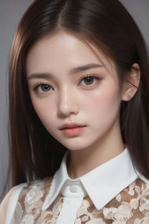 16 years old beauty close-up portrait photo, makeup, 8k uhd, high quality, dramatic, cinematic