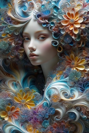 (Masterpiece, high quality, best quality, official art, beauty and aesthetics:1.2),(1girl:1.4),extreme detailed,(fractal art:1.3),colorful hair,highest detailed,a girl formed of colored glaze, crafted ceramic 