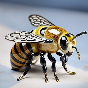 A beautifully crafted ceramic or porcelain figurine of a bee