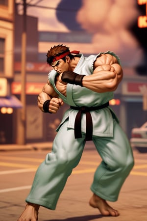 a close up of a street fighter in a street fighter game, king of fighters style, fighting stance, inspired by Daryush Shokof, character from king of fighters, fighter pose, fighting game character, ryu from street fighter, in a fighting stance, in fighter poses, of virtua figther, fighting stance energy, hadouken, powerful stance, 8k