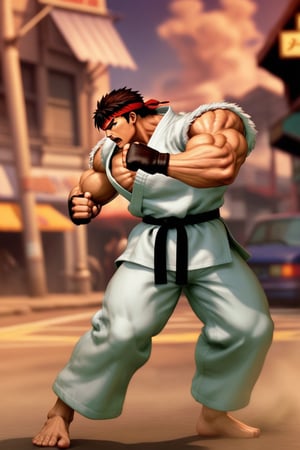a close up of a street fighter in a street fighter game, king of fighters style, fighting stance, inspired by Daryush Shokof, character from king of fighters, fighter pose, fighting game character, ryu from street fighter, in a fighting stance, in fighter poses, of virtua figther, fighting stance energy, hadouken, powerful stance, 8k