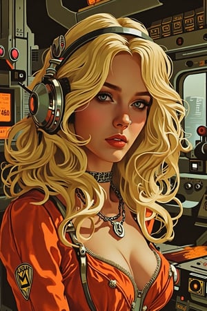  RetroSci style. beautiful blonde woman