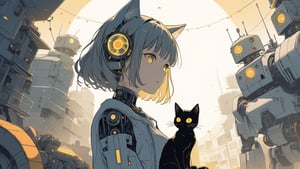 1girl,illustration,cat-tinted,robot