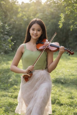 1 girl, full body portrait, playing_instrument, 