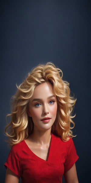 ((Generate hyper realistic full body portrait of  captivating scene featuring a stunning 20 years old girl,)) with medium long blonde hair, flowing curls, little smile, (((dressed With the Spanish national soccer team))), studio lighting,  piercing, blue eyes, photography style , Extremely Realistic,  ,photo r3al,action shot