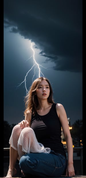 (masterpiece, high quality:1.5), (8K, HDR), masterpiece, best quality, 1girl, solo, upper body, FuturEvoLab style, black background, FuturEvoLab-girl, FuturEvoLabStyle:1.5, Thunder Flash, Lightning aura, Lightning, 